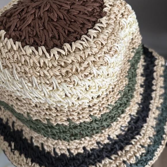 NEW IN BAG NIB Lori Goldstein LOGO Adjustable Striped Sun Hat in Green Black - Picture 6 of 7